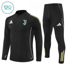 Kinder Juventus Training Sweatshirts Viertelreißverschluss 2025-26 Schwarze